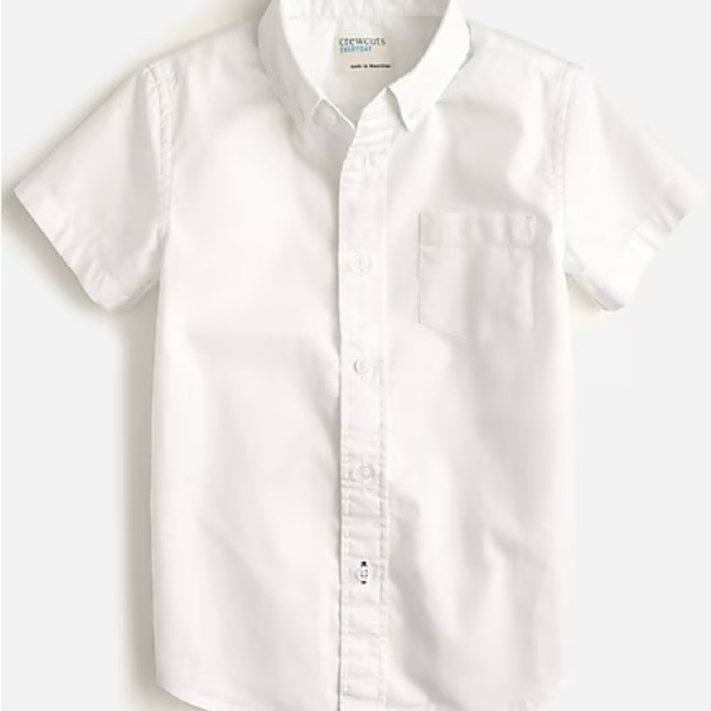 🆕J. Crew Kids White short-sleeve stretch poplin button-down